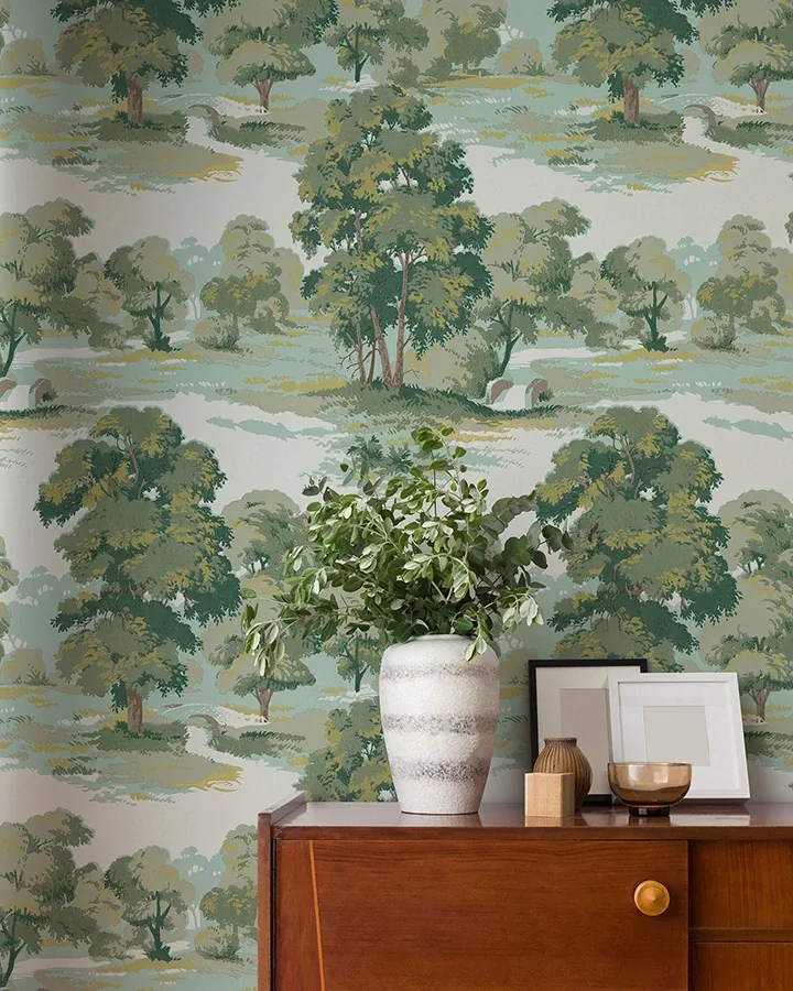 Brewster Home Fashions Sherwood Green Glade Wallpaper - SKU 4164-M1829