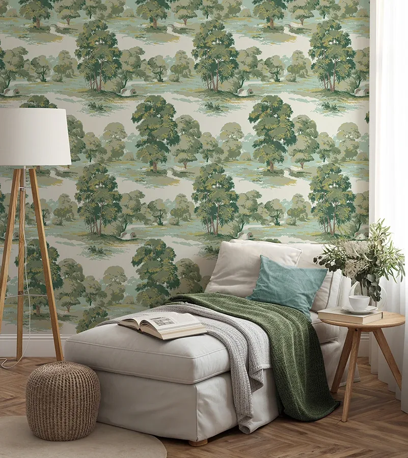 Brewster Home Fashions Sherwood Green Glade Wallpaper - SKU 4164-M1829