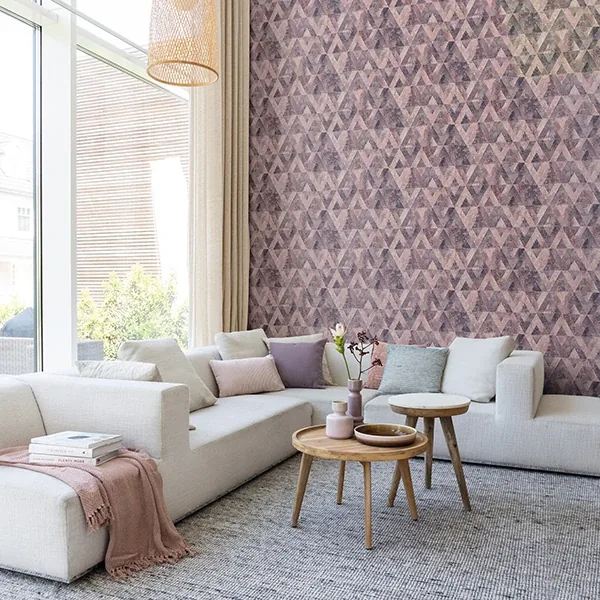 Brewster Home Fashions Shikhar Raspberry Geometric Wallpaper - SKU RH535532