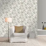 Brewster Home Fashions Shikhar Silver Geometric Wallpaper | Wallpaper Twins Brewster Home Fashions Shikhar Silver Geometric Wallpaper - SKU RH535518