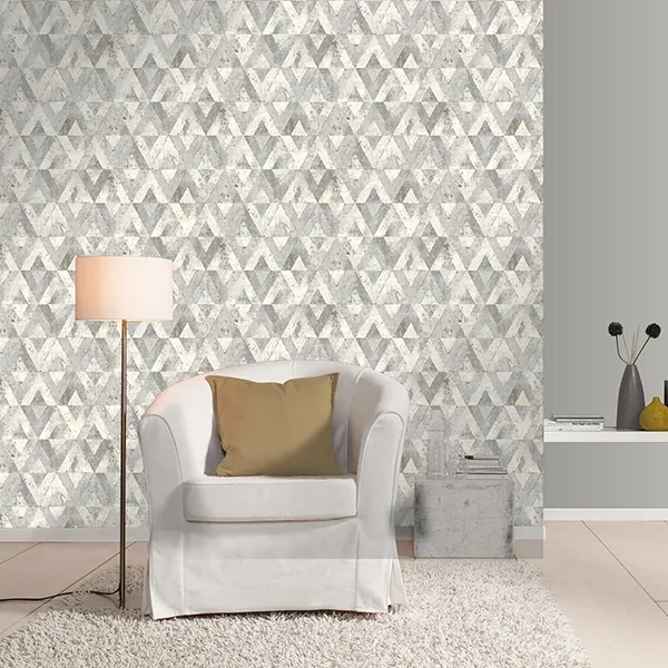 Brewster Home Fashions Shikhar Silver Geometric Wallpaper | Wallpaper Twins Brewster Home Fashions Shikhar Silver Geometric Wallpaper - SKU RH535518