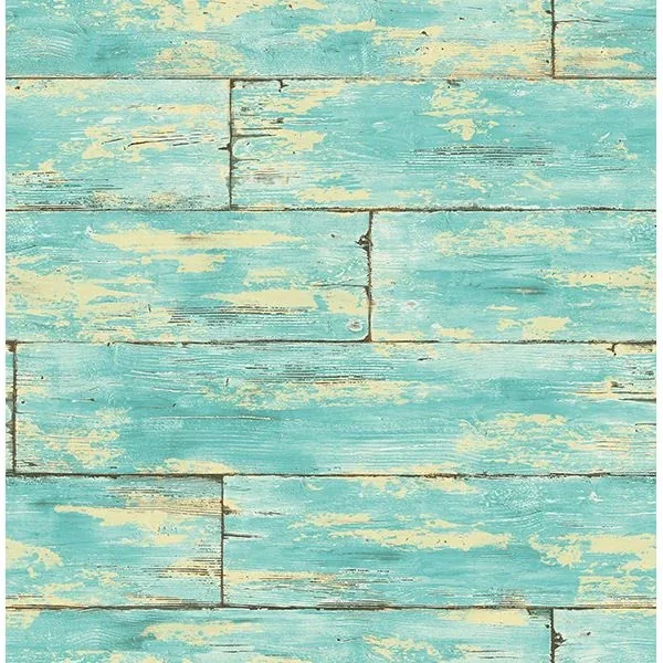 PS41002 | Shipwreck Aquamarine Wood Wallpaper