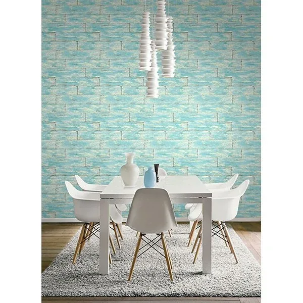 Brewster Home Fashions Shipwreck Aquamarine Wood Wallpaper | Wallpaper Twins Brewster Home Fashions Shipwreck Aquamarine Wood Wallpaper - SKU PS41002
