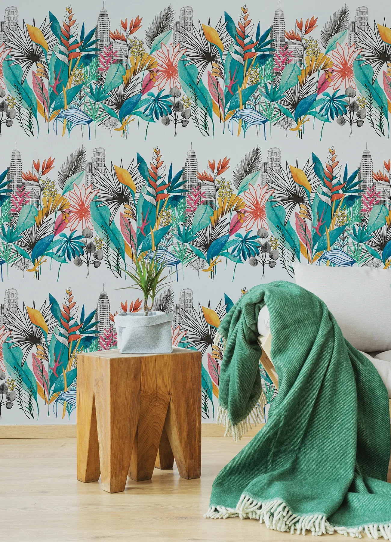 Brewster Home Fashions Sierra Blue Urban Tropic Wallpaper - SKU CEP50108W