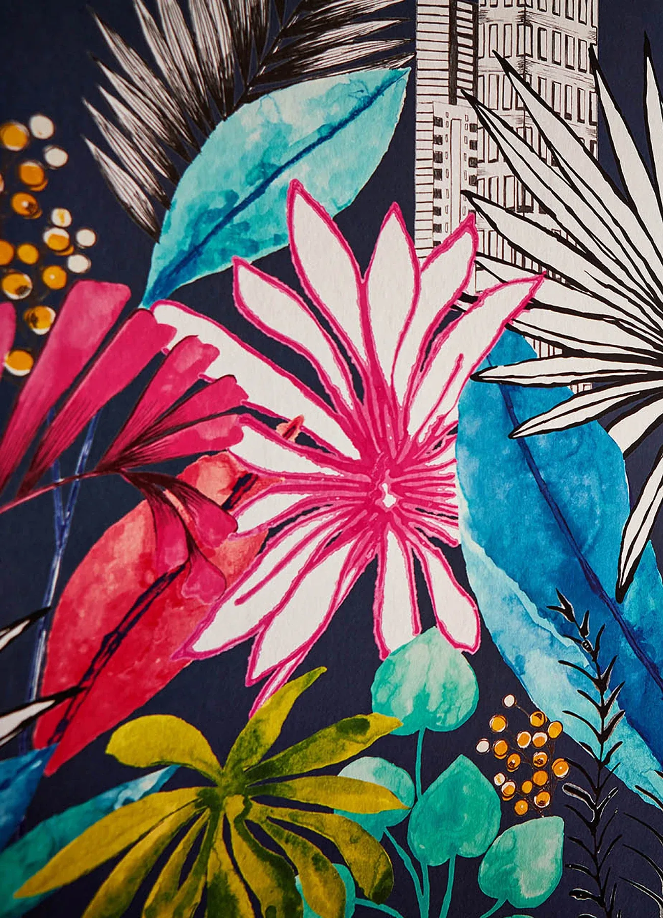 Brewster Home Fashions Sierra Indigo Urban Tropic Wallpaper - SKU CEP50110W