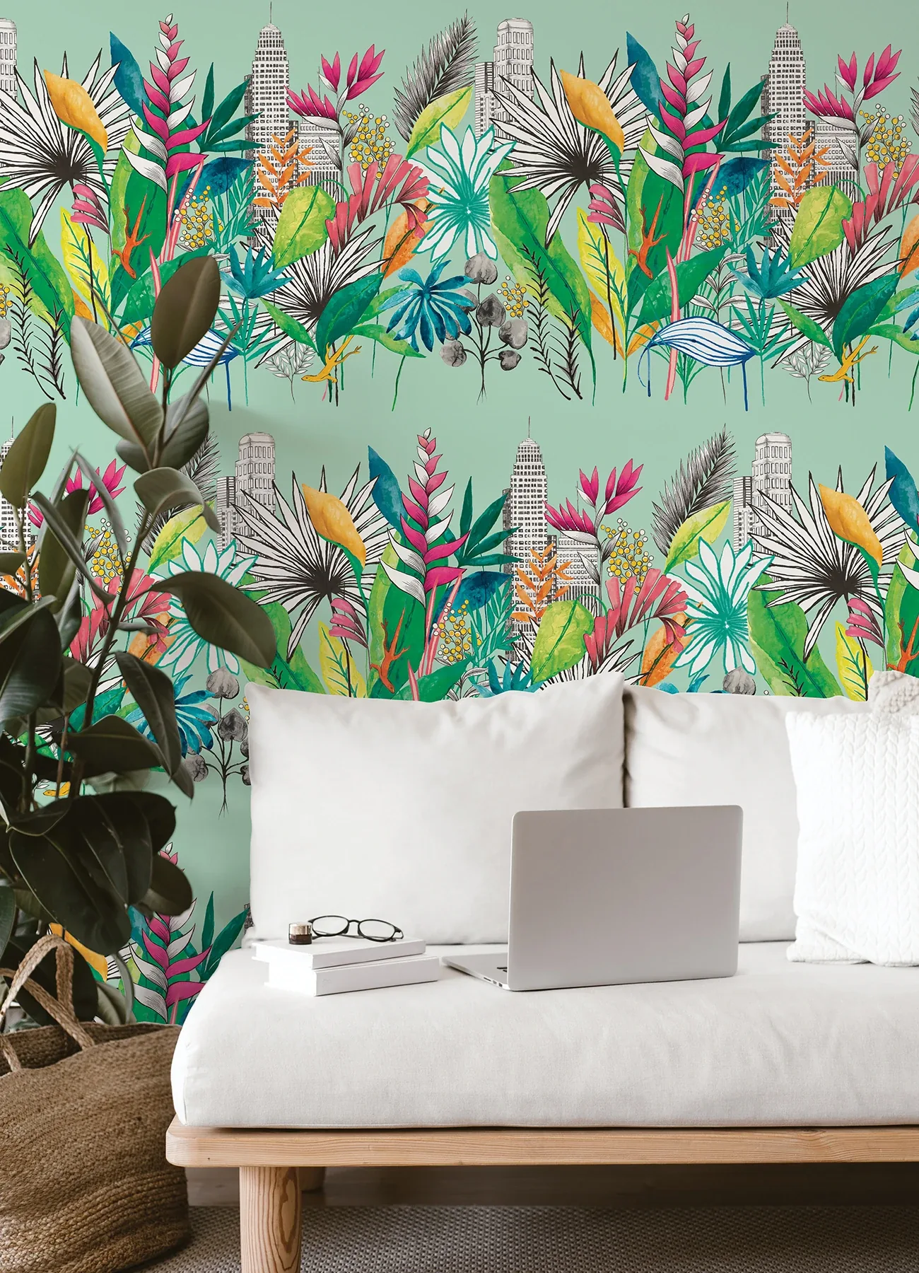 Brewster Home Fashions Sierra Mint Urban Tropic Wallpaper - SKU CEP50112W