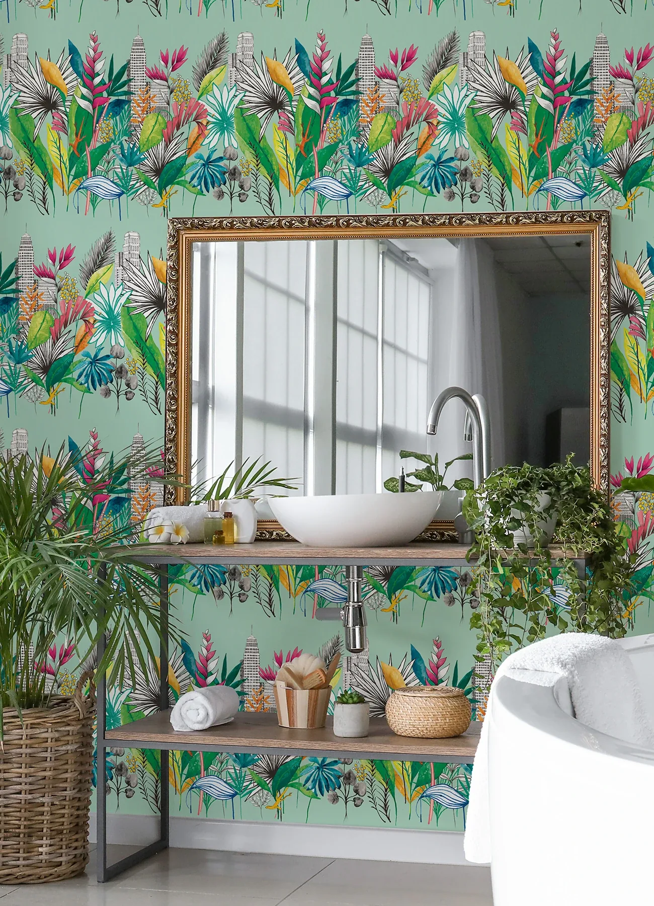 Brewster Home Fashions Sierra Mint Urban Tropic Wallpaper - SKU CEP50112W