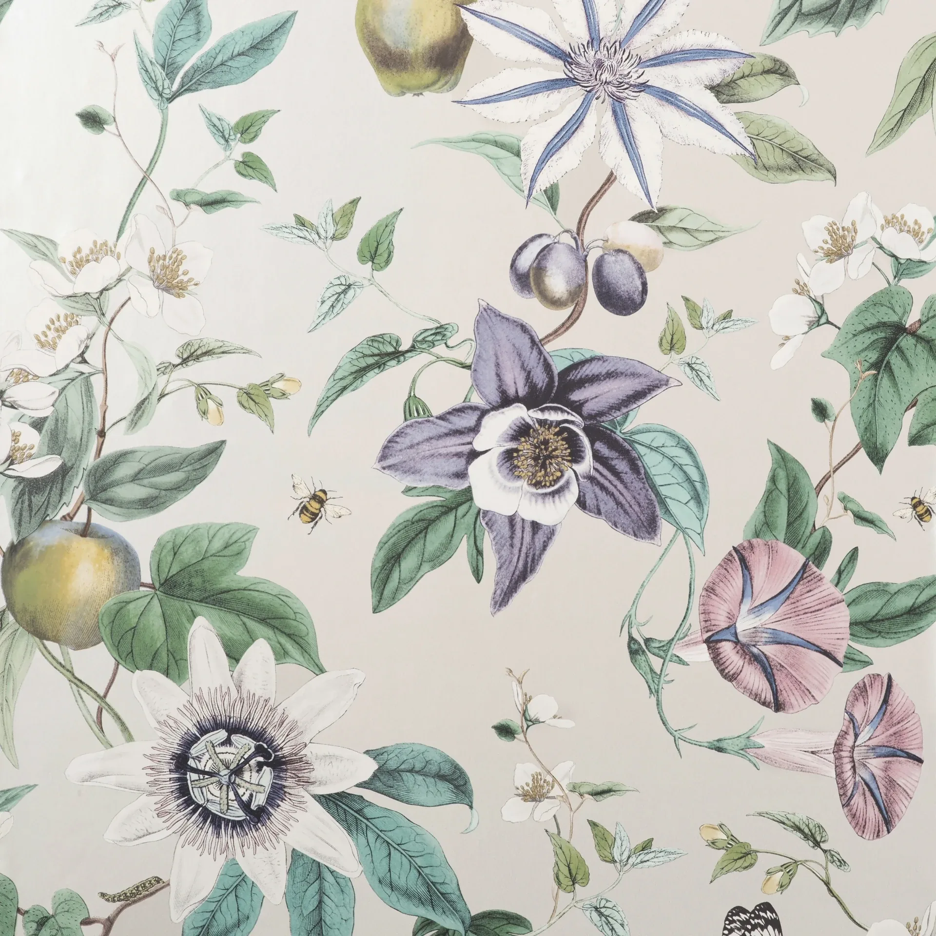 4157-43059 | Sierra Silver Floral Wallpaper