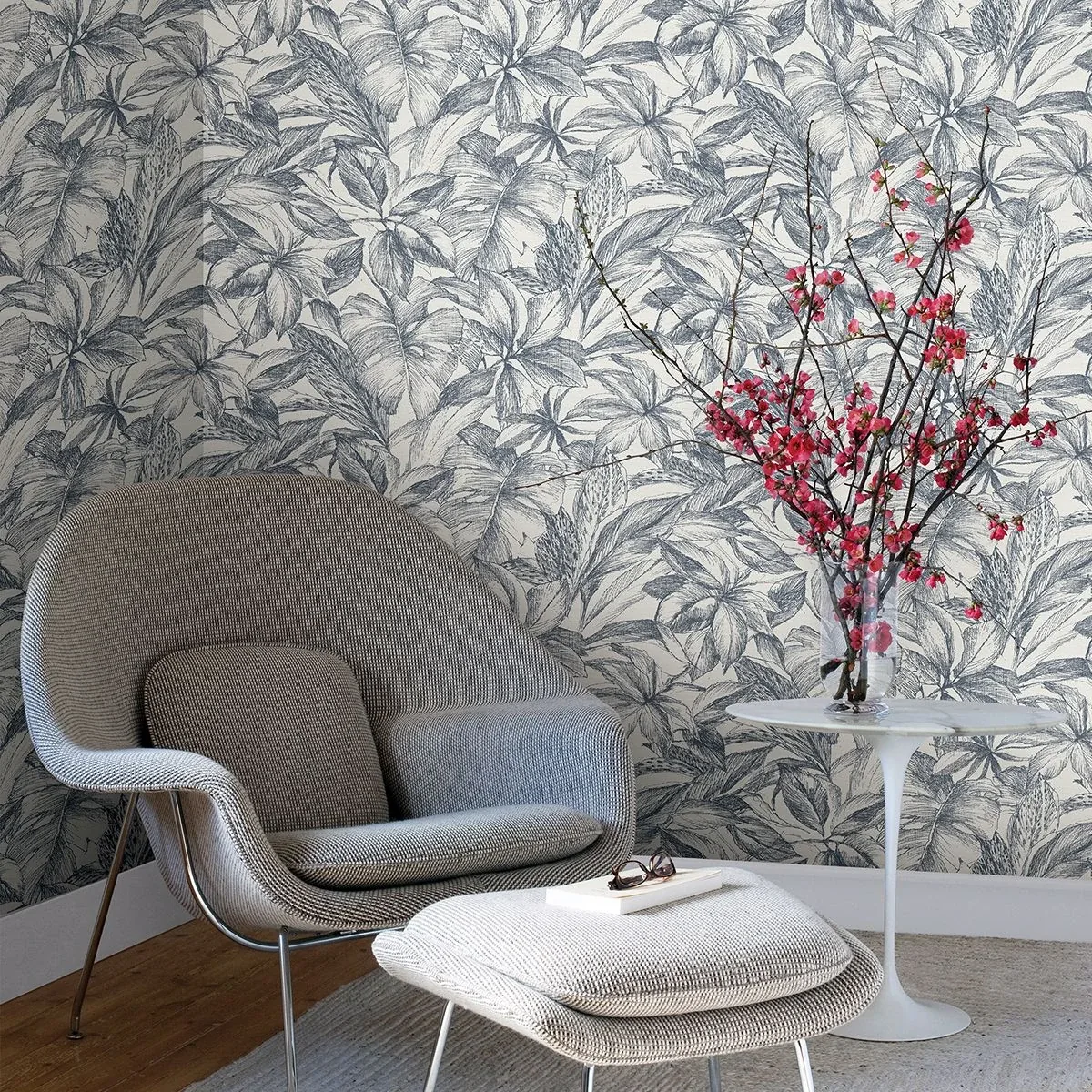 Brewster Home Fashions Simone Denim Tropical Wallpaper - SKU 2910-2741