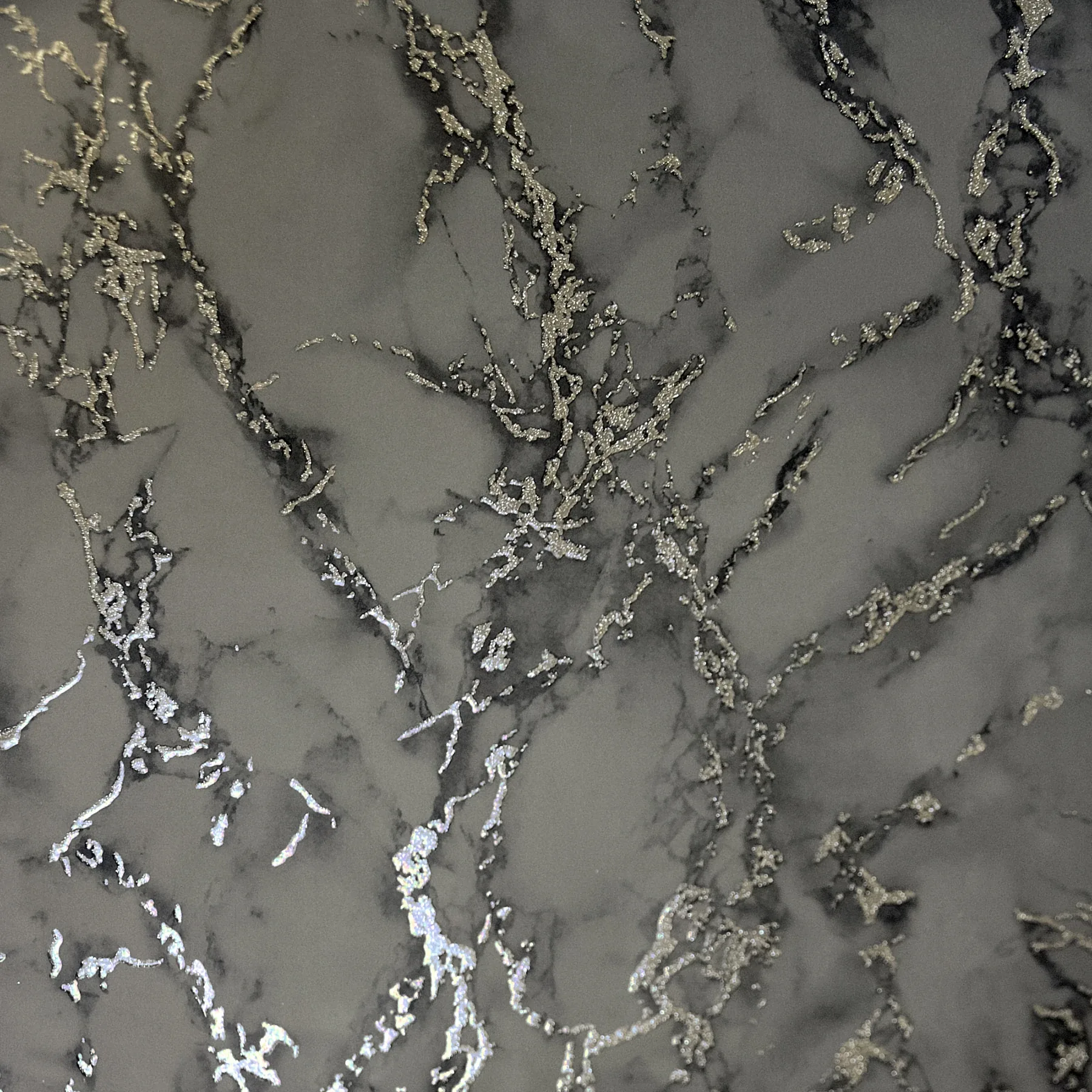 Brewster Home Fashions Siward Charcoal Metallic Marble Wallpaper - SKU AH296702