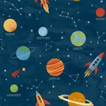 Brewster Home Fashions Solar System Blue Outer Space Wallpaper | Wallpaper Twins Brewster Home Fashions Solar System Blue Outer Space Wallpaper - SKU 4203-27595
