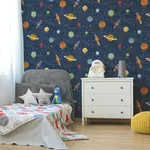 Brewster Home Fashions Solar System Blue Outer Space Wallpaper | Wallpaper Twins Brewster Home Fashions Solar System Blue Outer Space Wallpaper - SKU 4203-27595