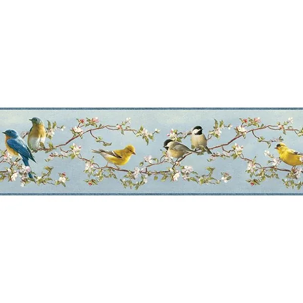 3118-48511B | Songbird Multicolor Floral Trail Wallpaper
