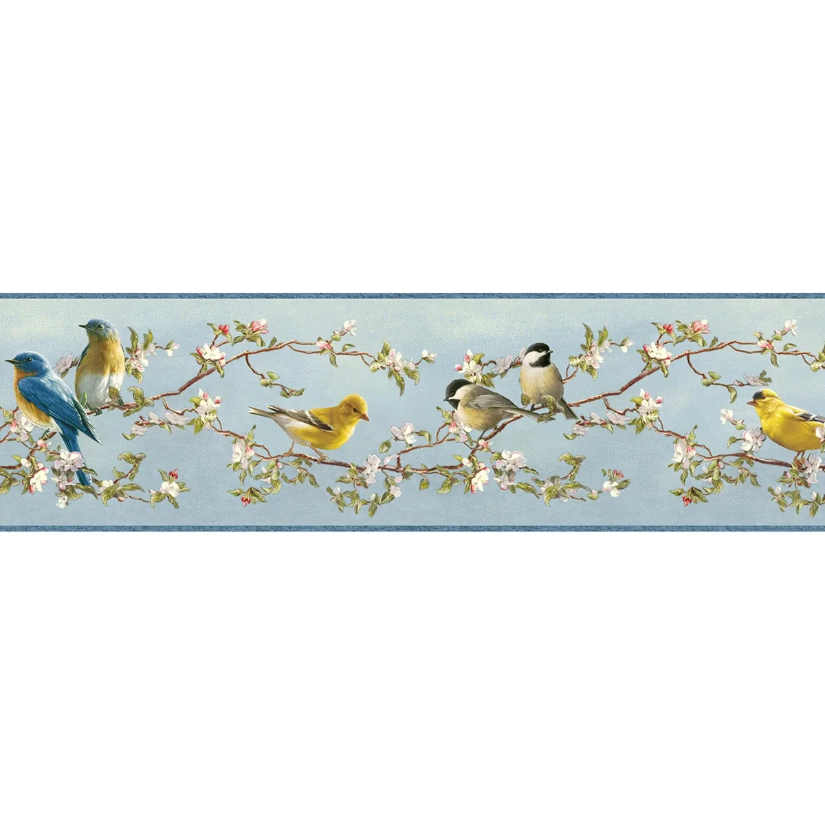 Brewster Home Fashions Songbird Sky Blue Trail Wallpaper - SKU 3123-48511