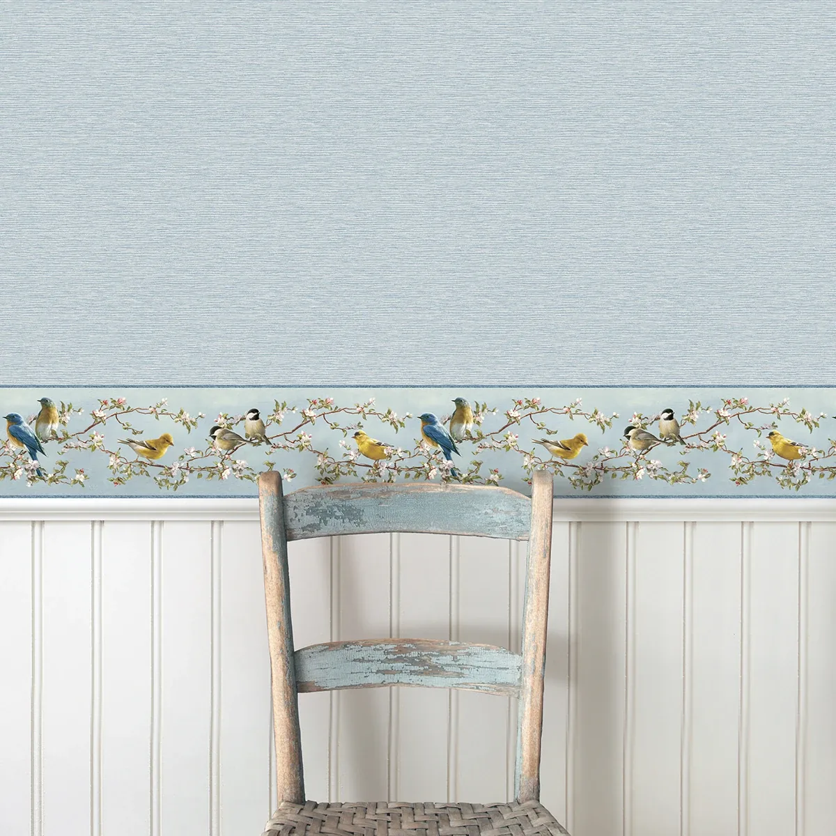 Brewster Home Fashions Songbird Sky Blue Trail Wallpaper - SKU 3123-48511