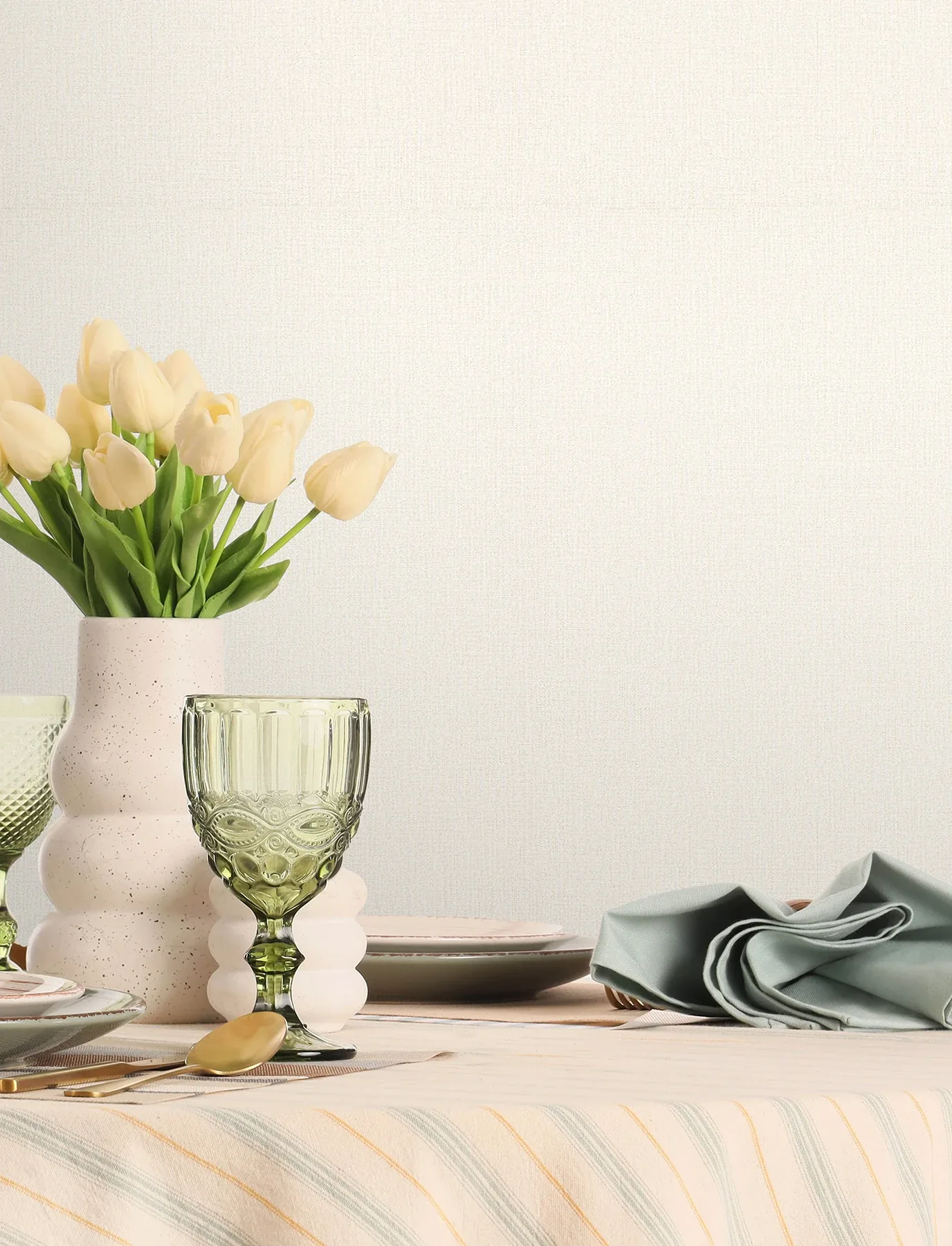 Brewster Home Fashions Sonia Bone Faux Linen Wallpaper | Wallpaper Twins Brewster Home Fashions Sonia Bone Faux Linen Wallpaper - SKU 4191-83034