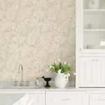 Brewster Home Fashions Sonny Beige Fronds Wallpaper - SKU 4191-83025