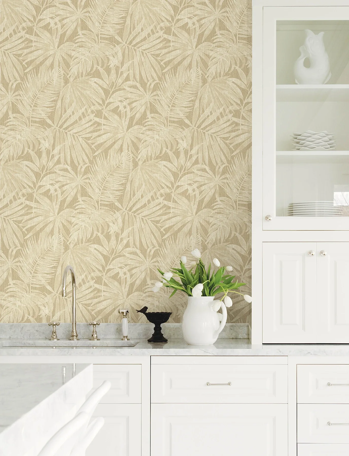 Brewster Home Fashions Sonny Light Brown Fronds Wallpaper - SKU 4191-83028