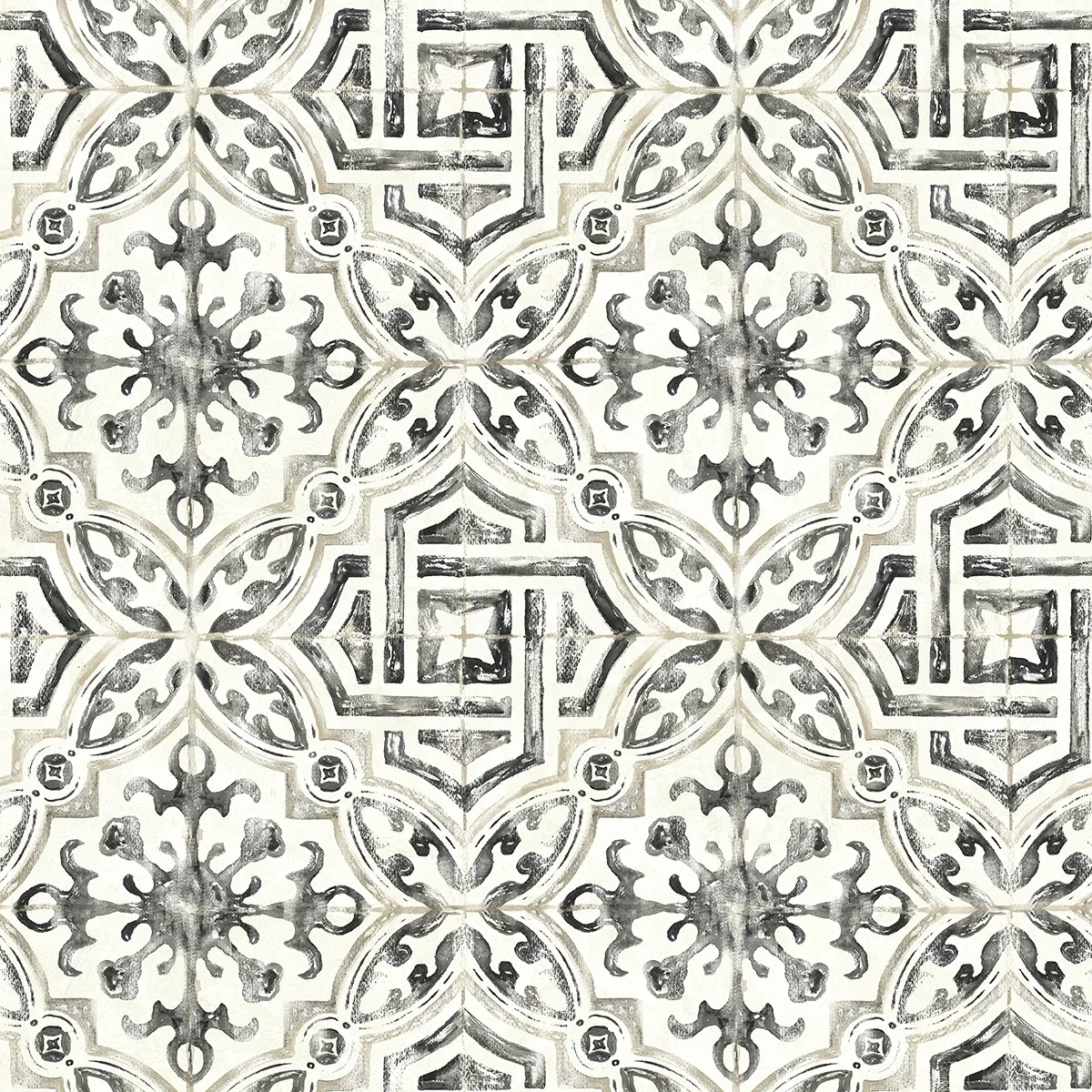 3123-12331 | Sonoma Black Spanish Tile Wallpaper