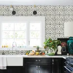 Brewster Home Fashions Sonoma Black Spanish Tile Wallpaper - SKU 3123-12331