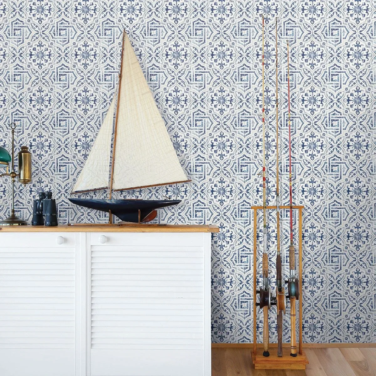 Brewster Home Fashions Sonoma Blue Beach Tile Wallpaper - SKU 3120-12332