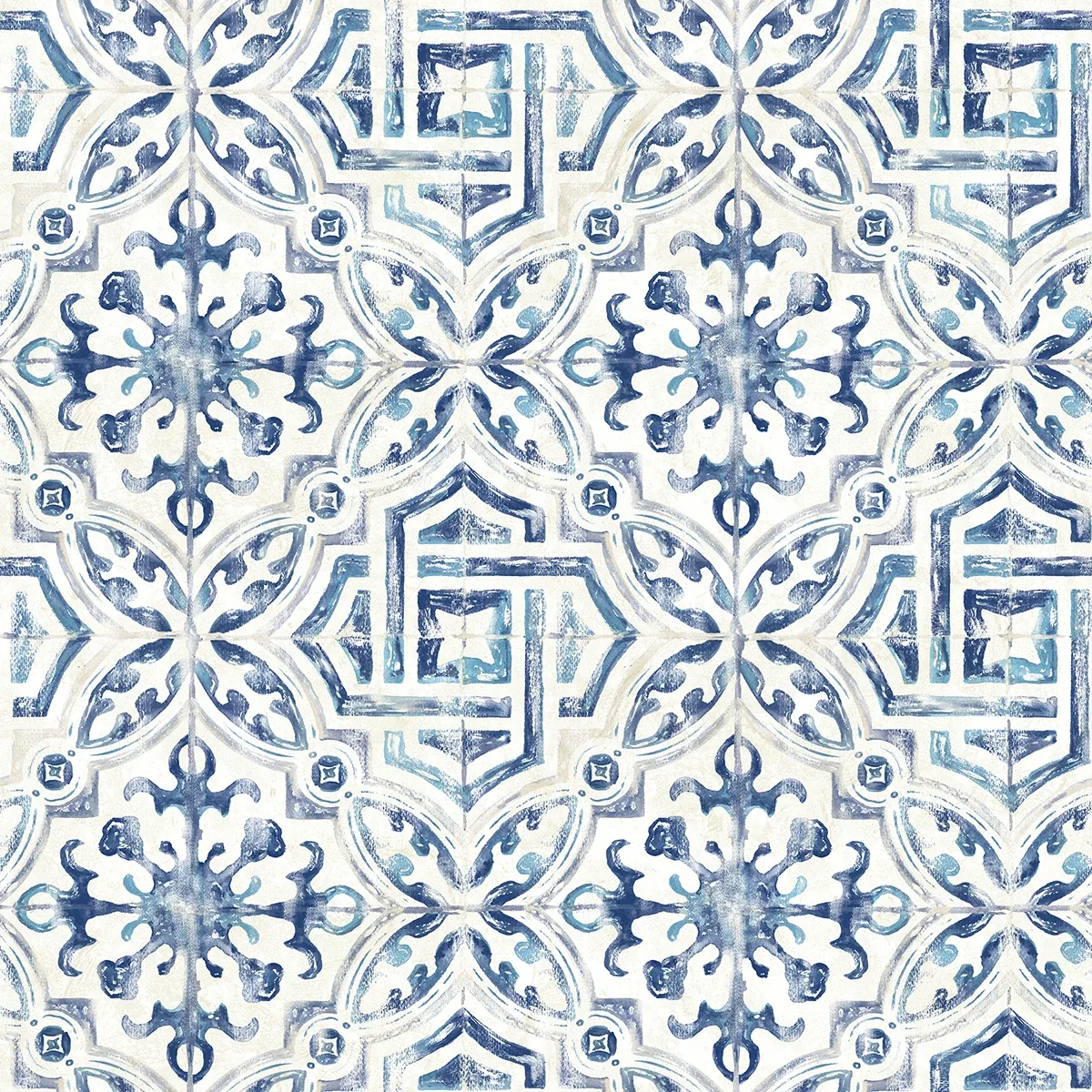 3123-12332 | Sonoma Blue Spanish Tile Wallpaper