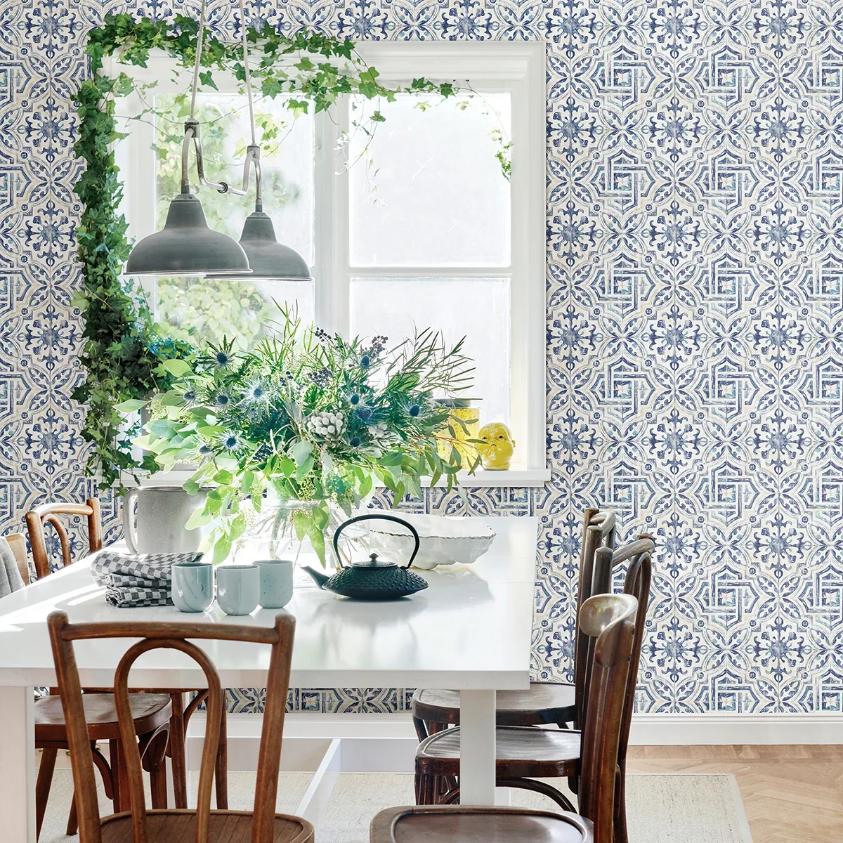 Brewster Home Fashions Sonoma Blue Spanish Tile Wallpaper - SKU 3123-12332