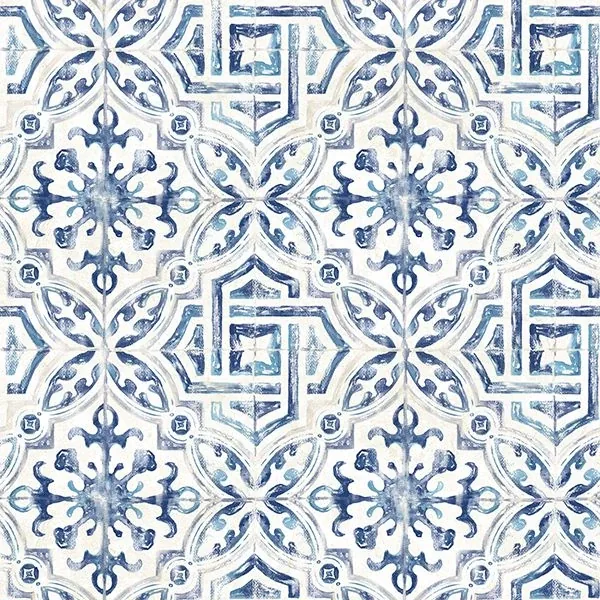 2904-12332 | Sonoma Navy Spanish Tile Wallpaper