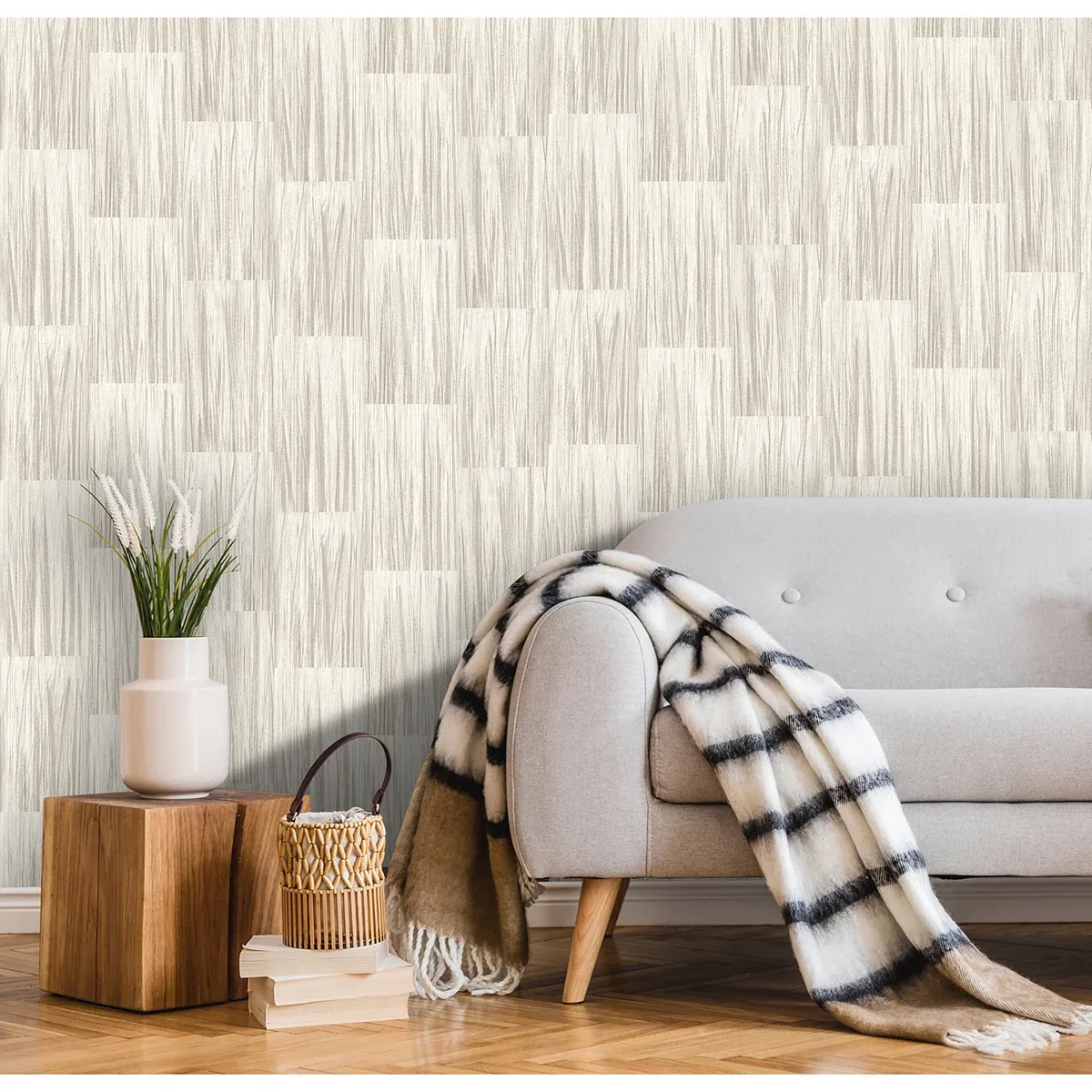 Brewster Home Fashions Soren Taupe Striated Plank Wallpaper | Wallpaper Twins Brewster Home Fashions Soren Taupe Striated Plank Wallpaper - SKU 4020-85707
