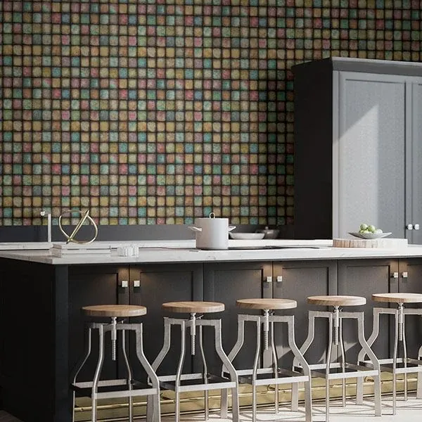 Brewster Home Fashions Soucy Multicolor Tiles Wallpaper | Wallpaper Twins Brewster Home Fashions Soucy Multicolor Tiles Wallpaper - SKU 2766-24080