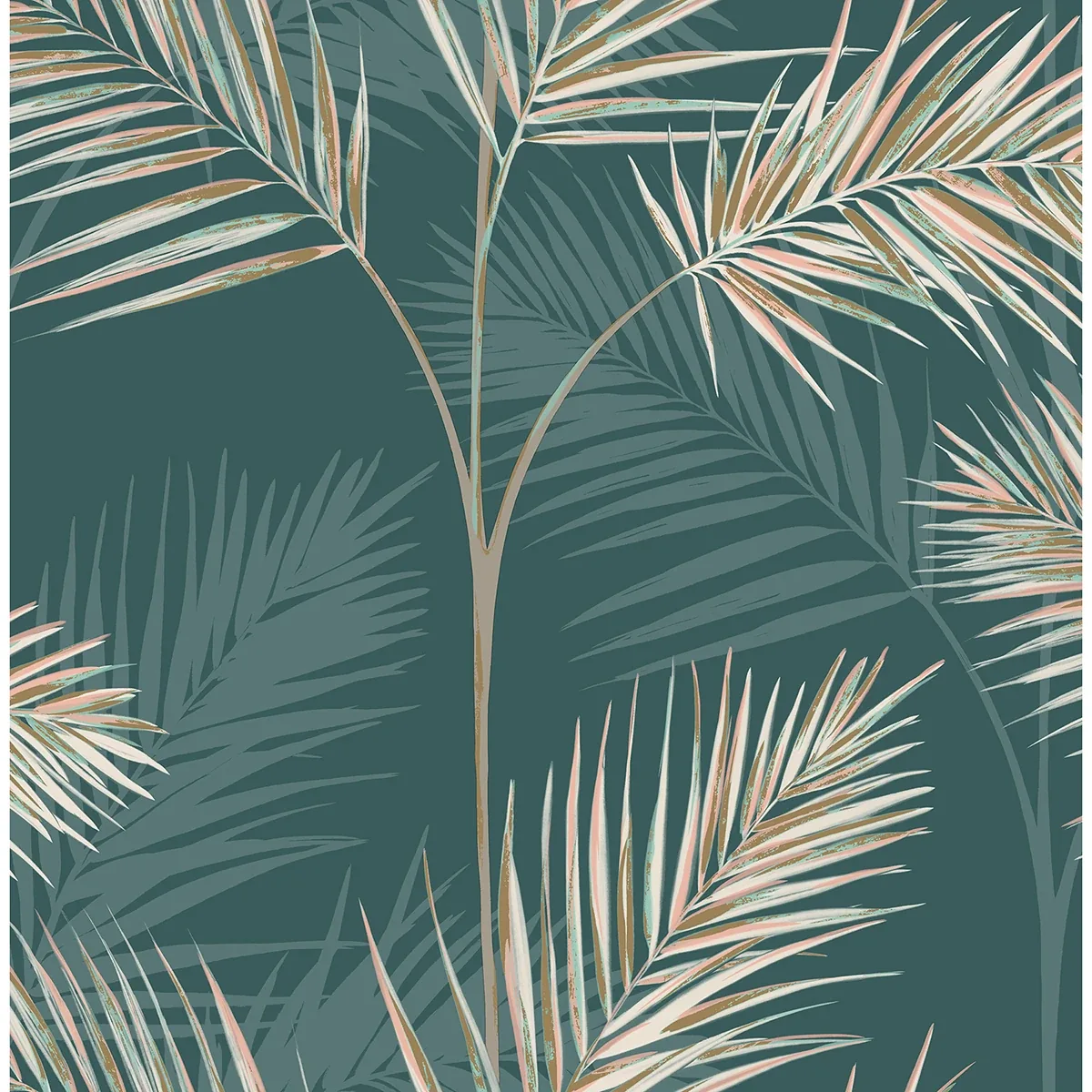 FD42679 | South Beach Evergreen Fronds Wallpaper