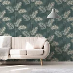 Brewster Home Fashions South Beach Evergreen Fronds Wallpaper - SKU FD42679