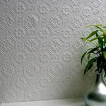 Brewster Home Fashions Spencer White Paintable Supaglypta Wallpaper - SKU 437-RD0151