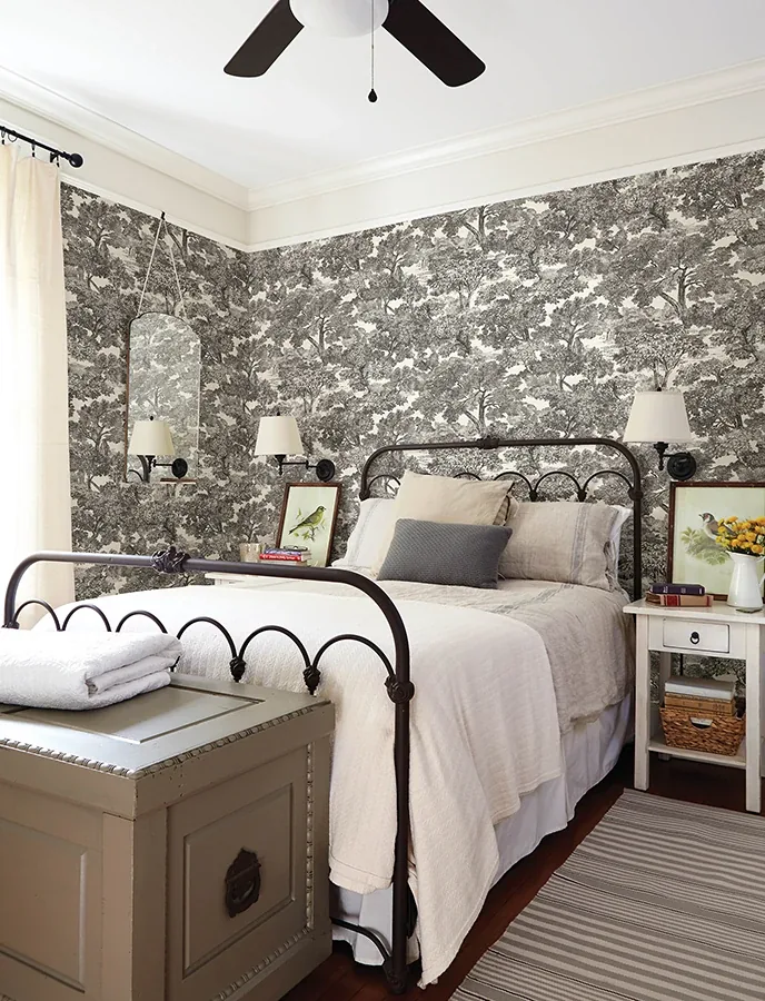Brewster Home Fashions Spinney Black Toile Wallpaper - SKU 4134-72558