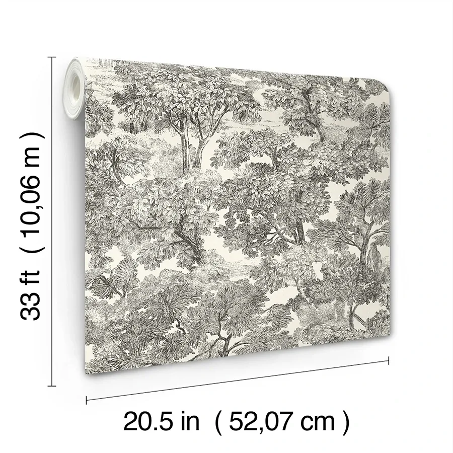 Brewster Home Fashions Spinney Black Toile Wallpaper - SKU 4134-72558