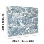 Brewster Home Fashions Spinney Blue Toile Wallpaper - SKU 4134-72559