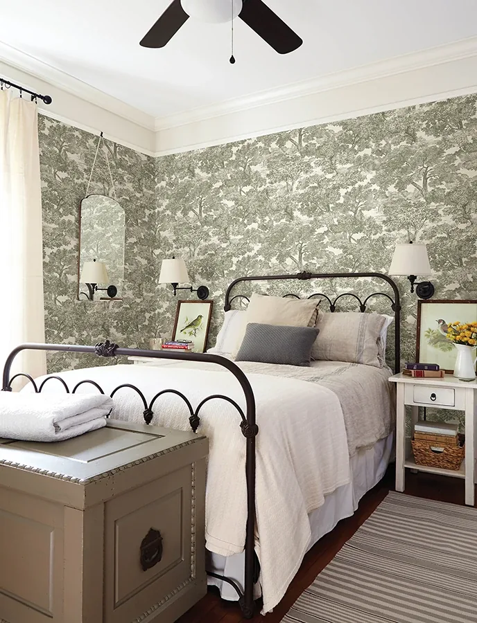 Brewster Home Fashions Spinney Green Toile Wallpaper - SKU 4134-72561