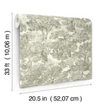 Brewster Home Fashions Spinney Green Toile Wallpaper - SKU 4134-72561