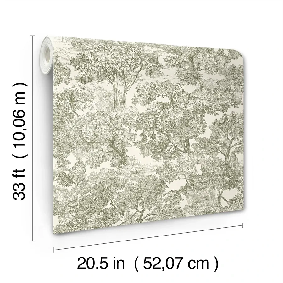 Brewster Home Fashions Spinney Green Toile Wallpaper - SKU 4134-72561