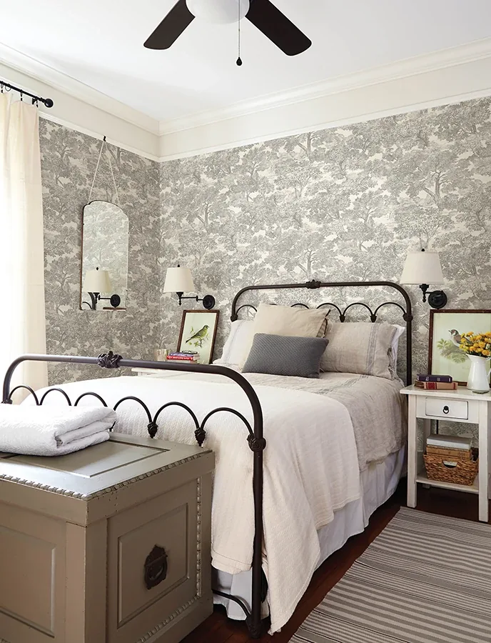 Brewster Home Fashions Spinney Grey Toile Wallpaper | Wallpaper Twins Brewster Home Fashions Spinney Grey Toile Wallpaper - SKU 4134-72560