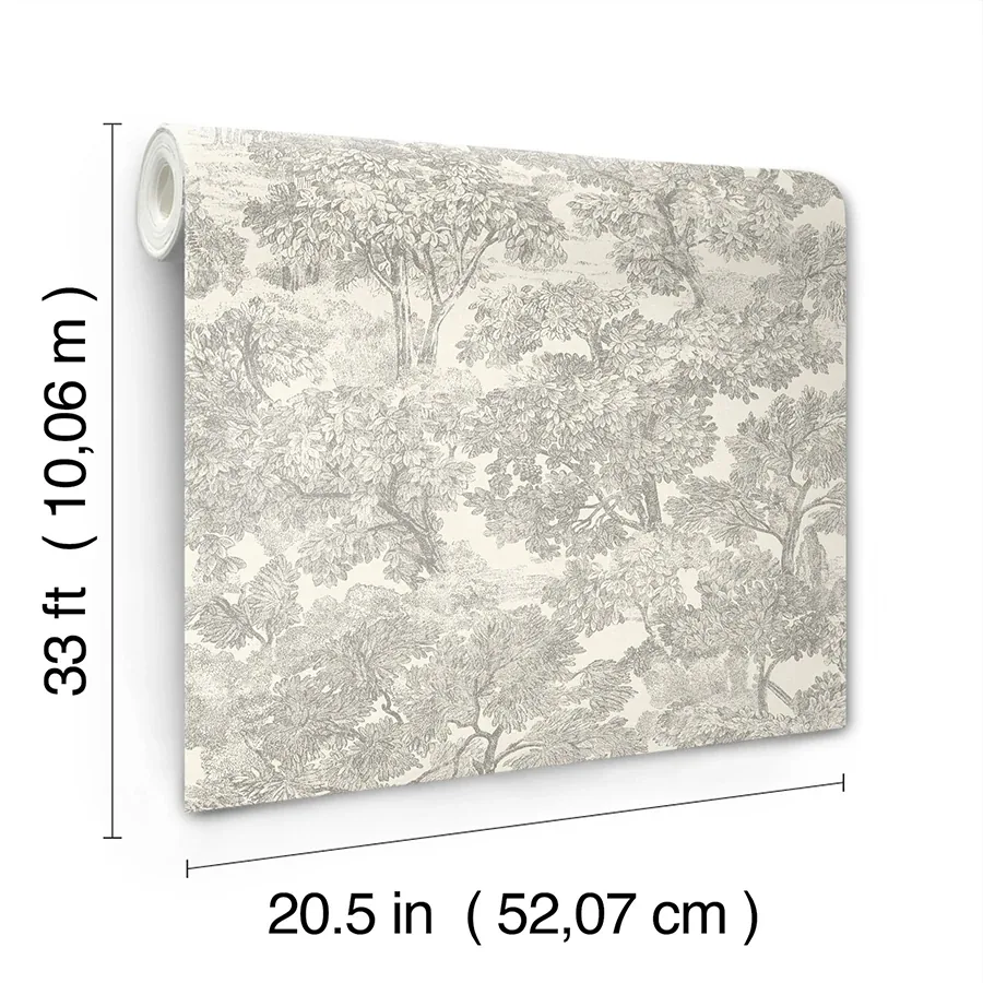 Brewster Home Fashions Spinney Grey Toile Wallpaper | Wallpaper Twins Brewster Home Fashions Spinney Grey Toile Wallpaper - SKU 4134-72560