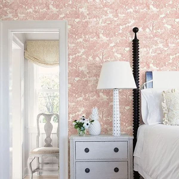 Brewster Home Fashions Spinney Rose Rose Toile Wallpaper - SKU 3115-12544