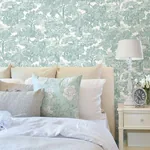 Brewster Home Fashions Spinney Teal Toile Wallpaper | Wallpaper Twins Brewster Home Fashions Spinney Teal Toile Wallpaper - SKU 3115-12545