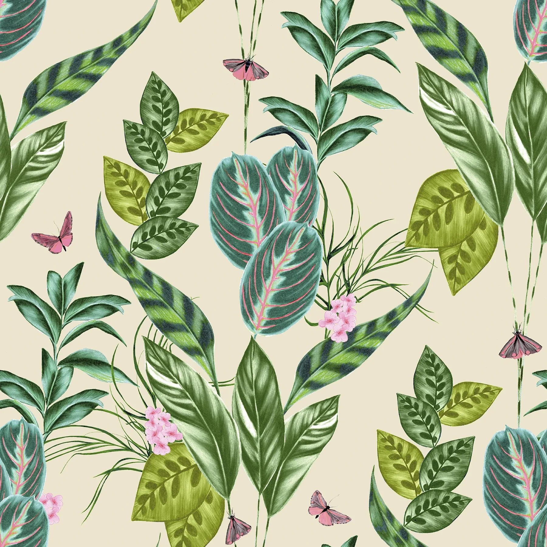 Brewster Home Fashions Spirit Green Tropical Foliage Wallpaper - SKU WLD53123W