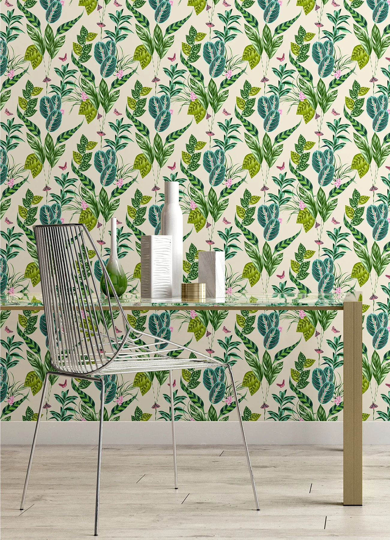 Brewster Home Fashions Spirit Green Tropical Foliage Wallpaper - SKU WLD53123W