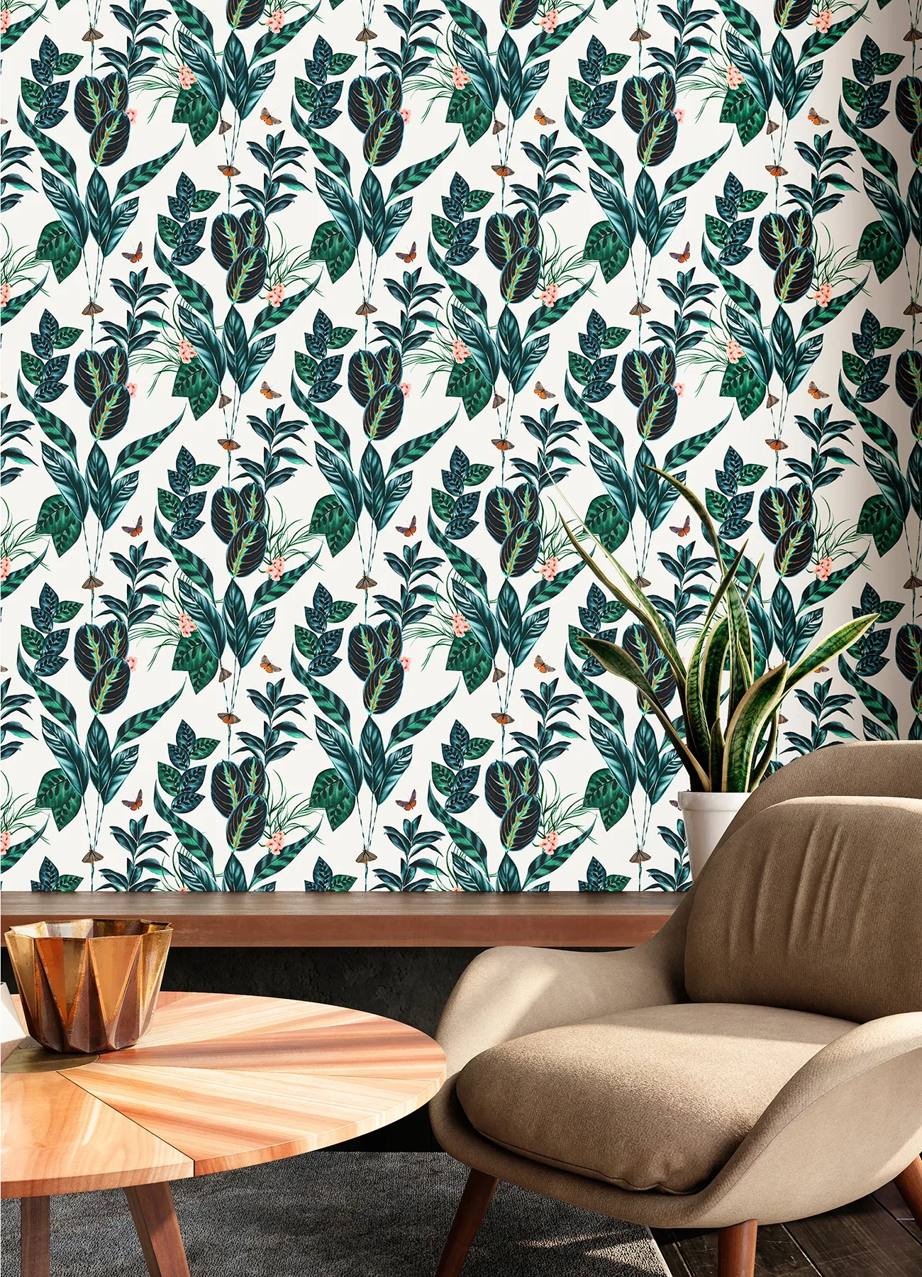 Brewster Home Fashions Spirit Indigo Tropical Foliage Wallpaper - SKU WLD53122W