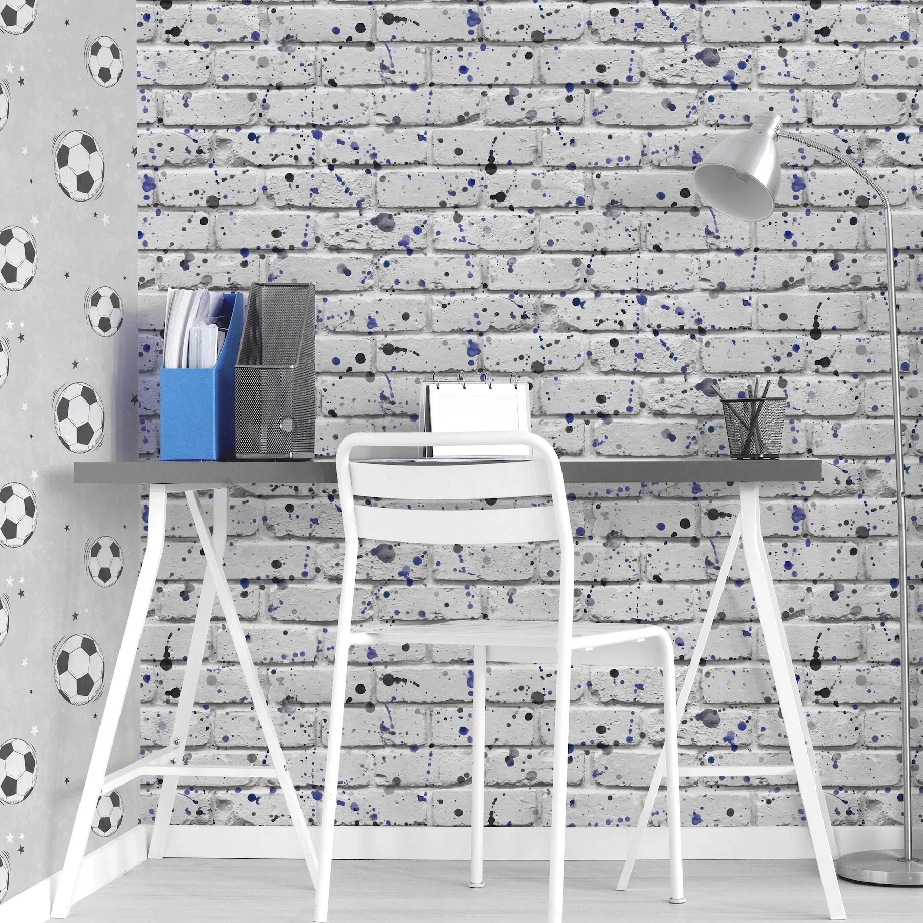 Brewster Home Fashions Splatter Wall Grey Abstract Wallpaper - SKU 4203-27589