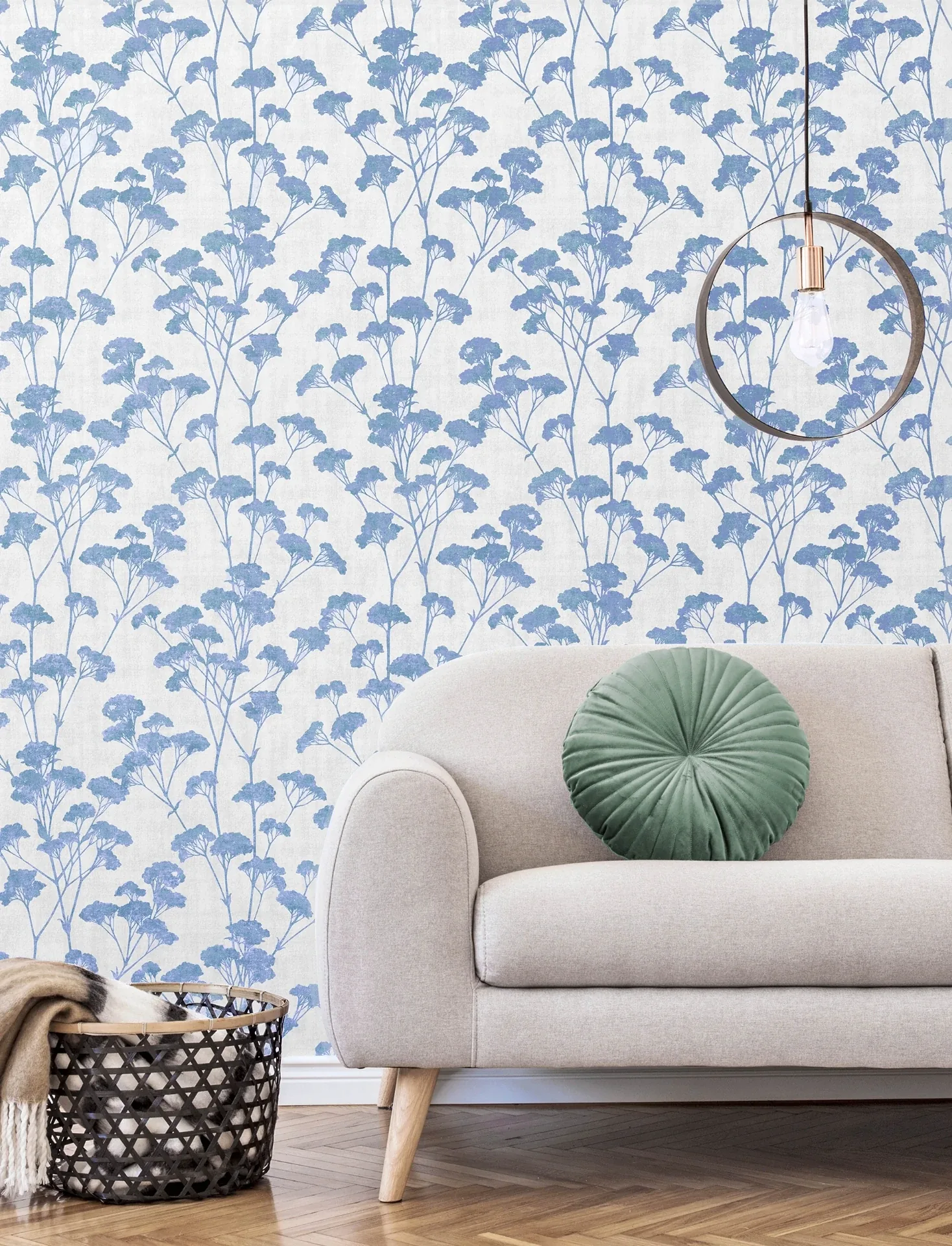 Brewster Home Fashions Sprig Blue Trail Wallpaper - SKU 4157-M1539