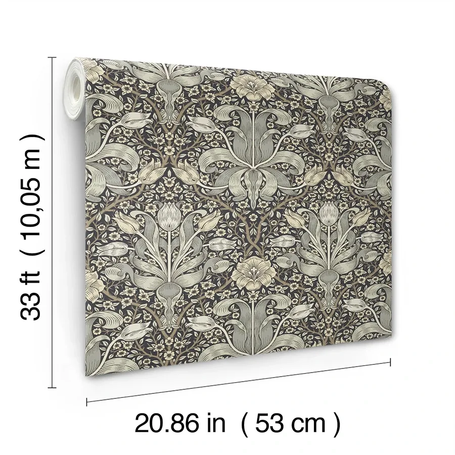 Brewster Home Fashions Spring Thicket Blue Tulip Damask Wallpaper | Wallpaper Twins Brewster Home Fashions Spring Thicket Blue Tulip Damask Wallpaper - SKU 4171-82068