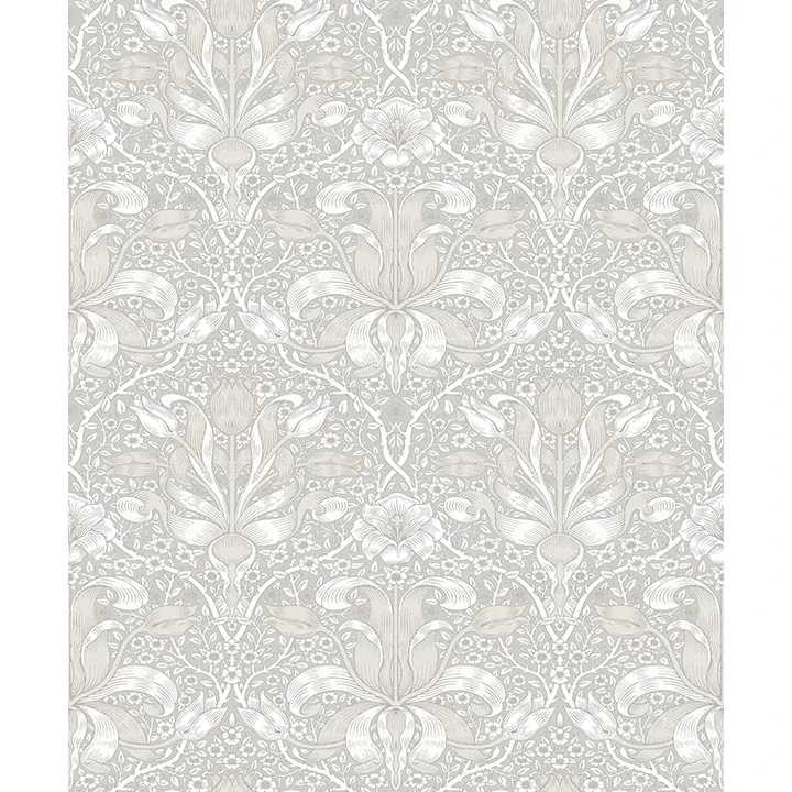 4171-82065 | Spring Thicket Dove Tulip Damask Wallpaper